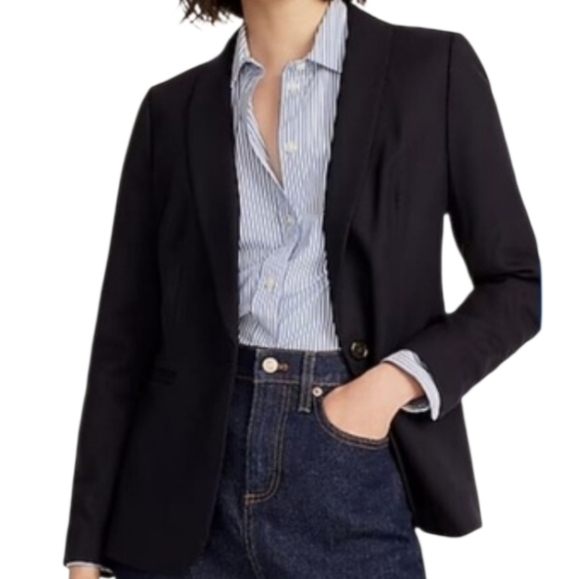 J. Crew Jackets & Blazers - J. Crew 365 Italian Wool Parke navy blazer -  6T.           J77
